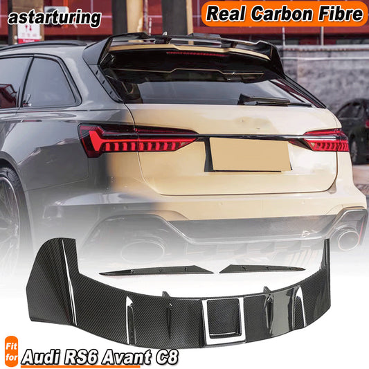 Fit for Audi RS6 Avant C8 Wagon 2019-2023 DRY CARBON Rear Roof Spoiler Top Wing