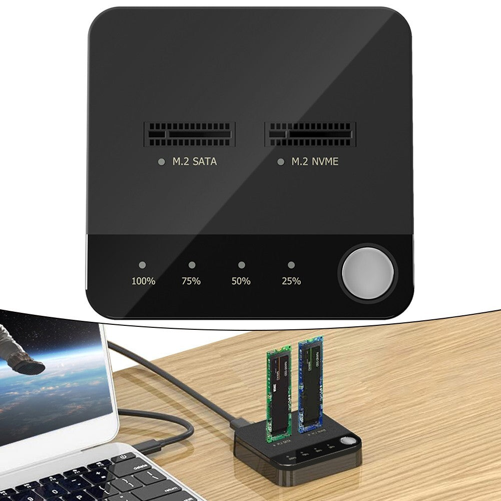 2 Bay M.2 For SATA Clone Docking Station,SSD Duplicator Support One-Key