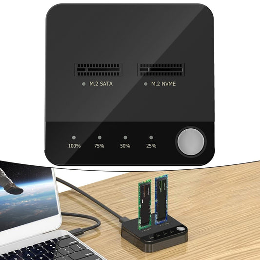 2 Bay M.2 For SATA Clone Docking Station,SSD Duplicator Support One-Key