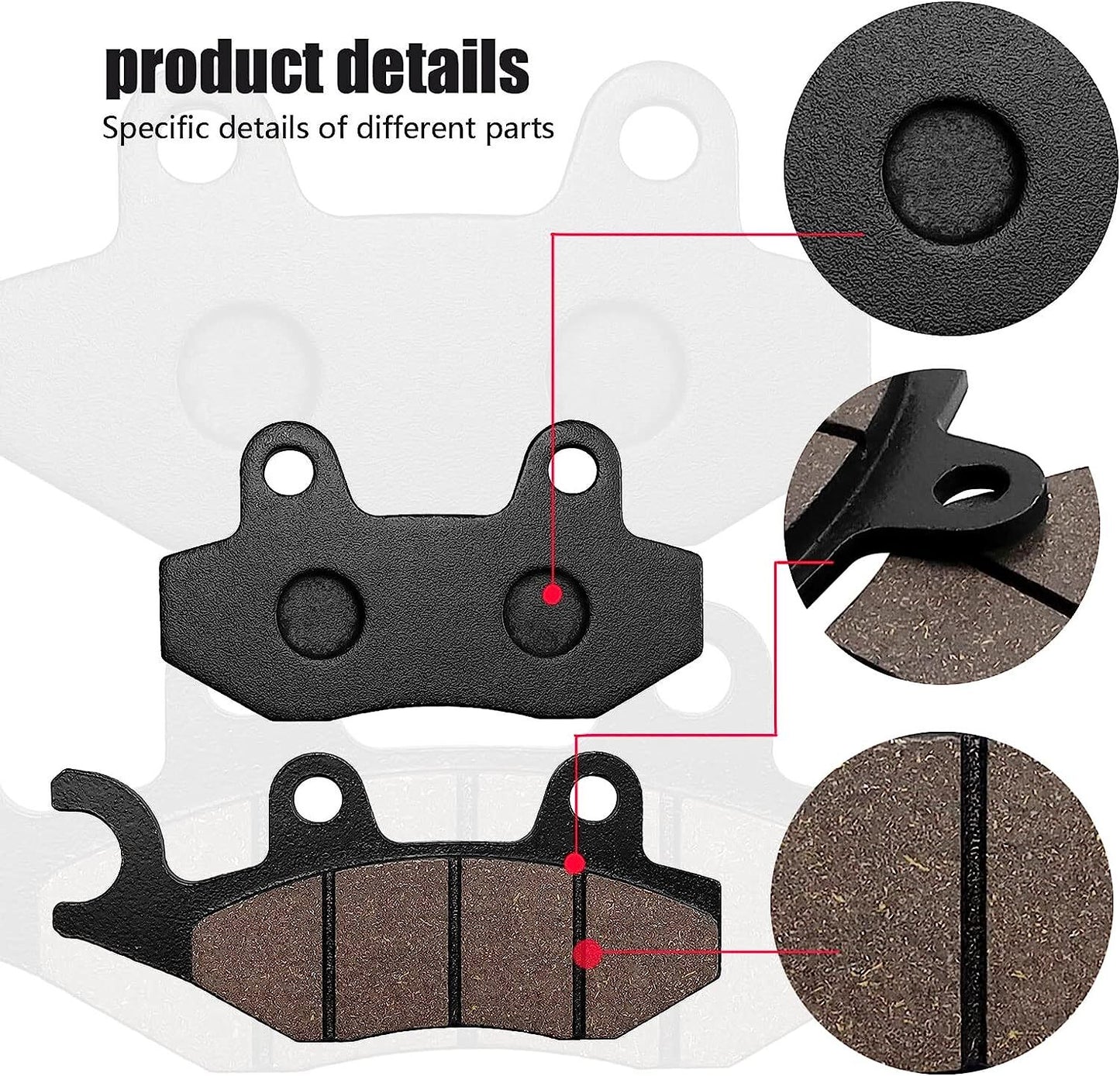 Front Rear Brake Pads for YAMAHA RHINO FHX/FDUX/FSEPX/FSEPX2/FSPX/FXGR/FXR 08-13