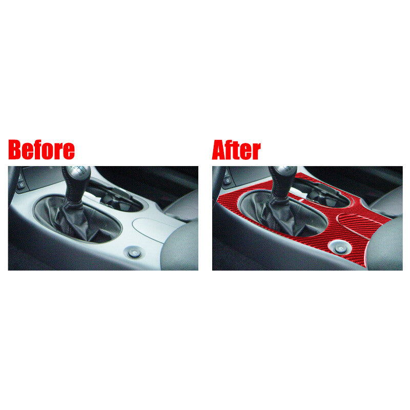 Red carbon fiber car gear shift cover trim for Corvette C6 05-13- n