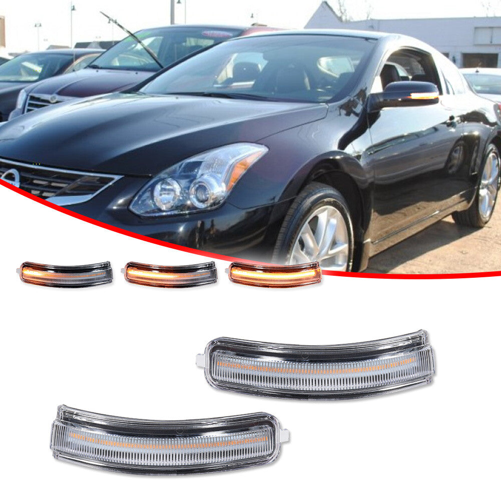 Transparent sequential LED side mirror flashing signal lights for 07-13 for Altima- v