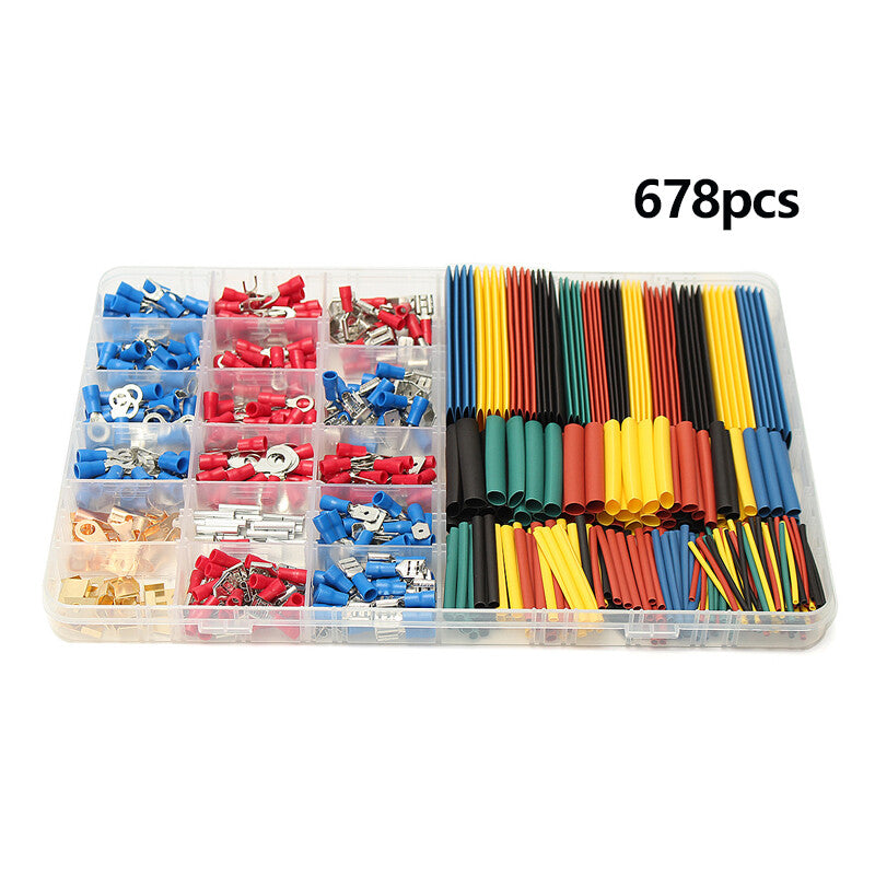 Car SUV Wire Electrical 350 Terminals Connectors w/328 Heat Shrink Tube Assorted v