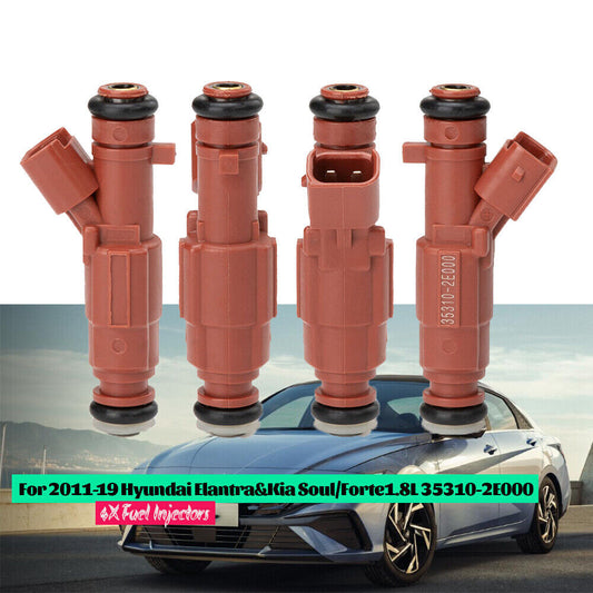 4Pcs Fuel Injector 35310-2E000 For 2011-15 for Elantra for Veloster Forte Soul 1.8L 2.0L