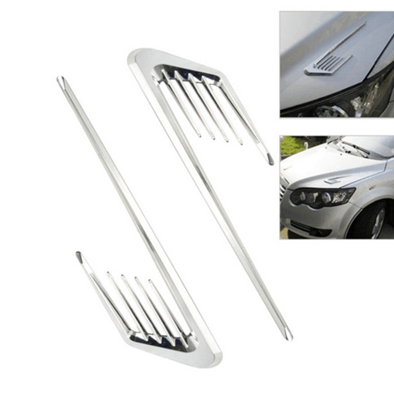 Chrome Car Fender Side Hood Decor Air Flow Vent Sticker Accessories Decoration