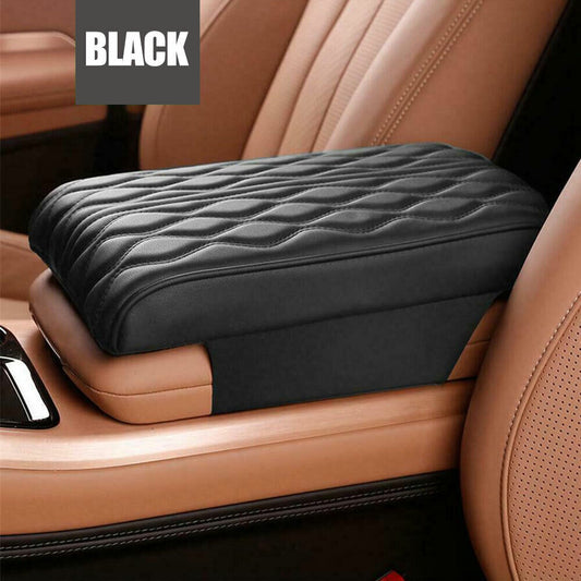 PU Leather Car Center Console Armrest Cushion Mat Cover Accessories Black