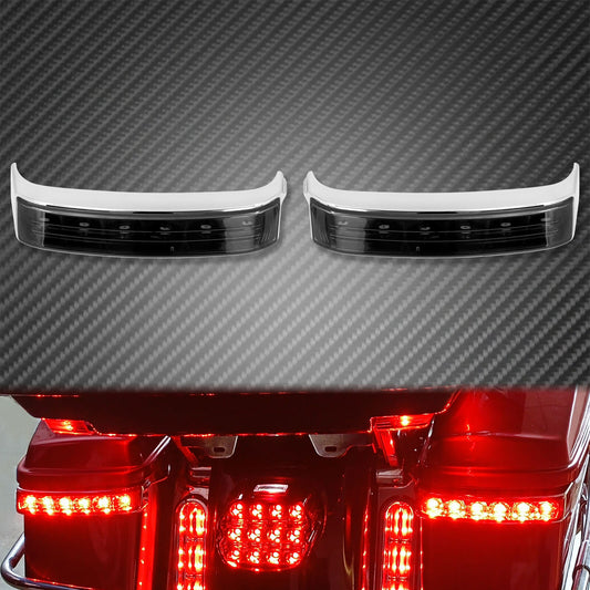LED Saddle bag Run/Brake/Turn Lamp Light Chrome House Red Len for Harley 2014-23 Q