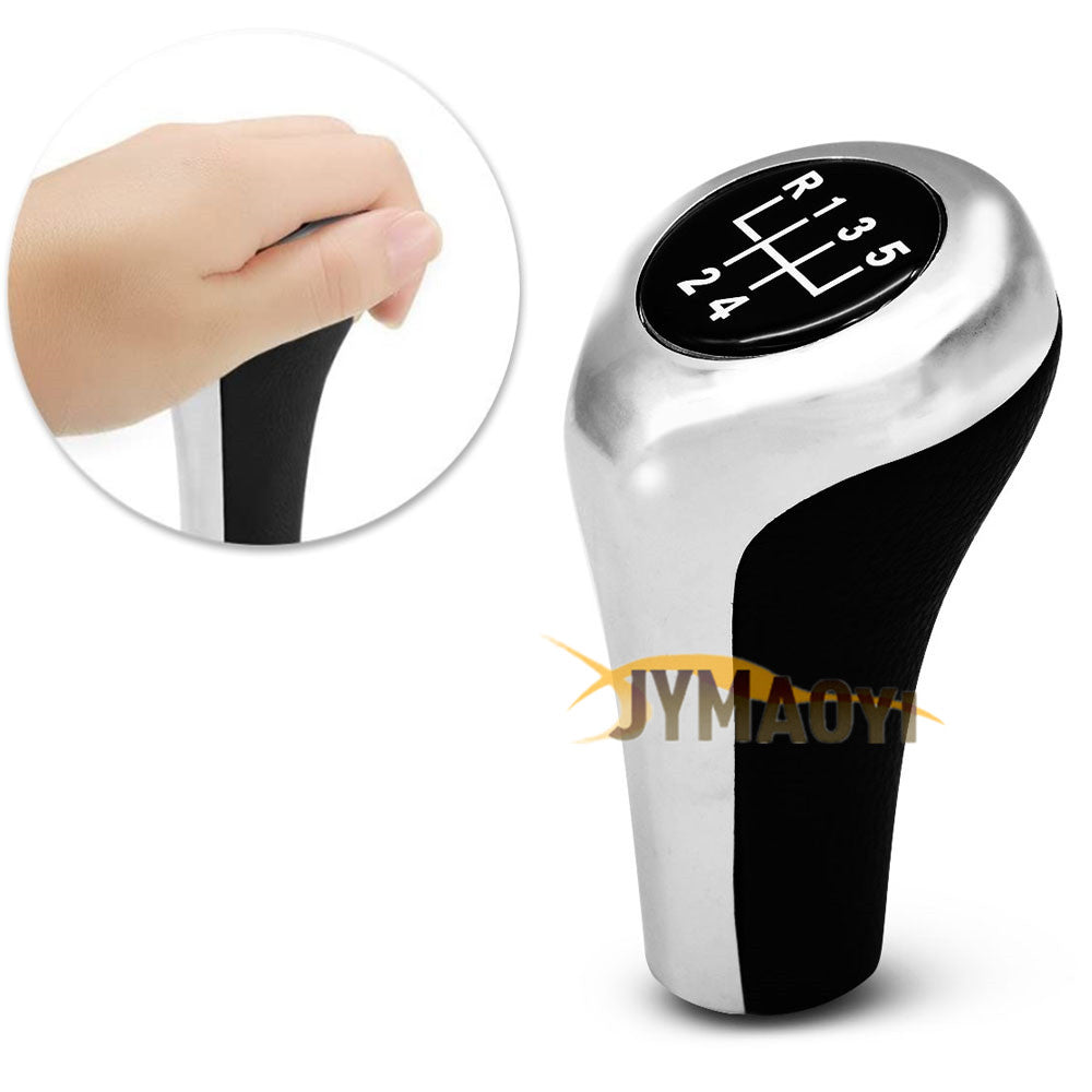 5 Speed MT Manual Gear Shift Knob Sliver Leather for BMW 1 3 5 6 Series X1 X3 X5 Q