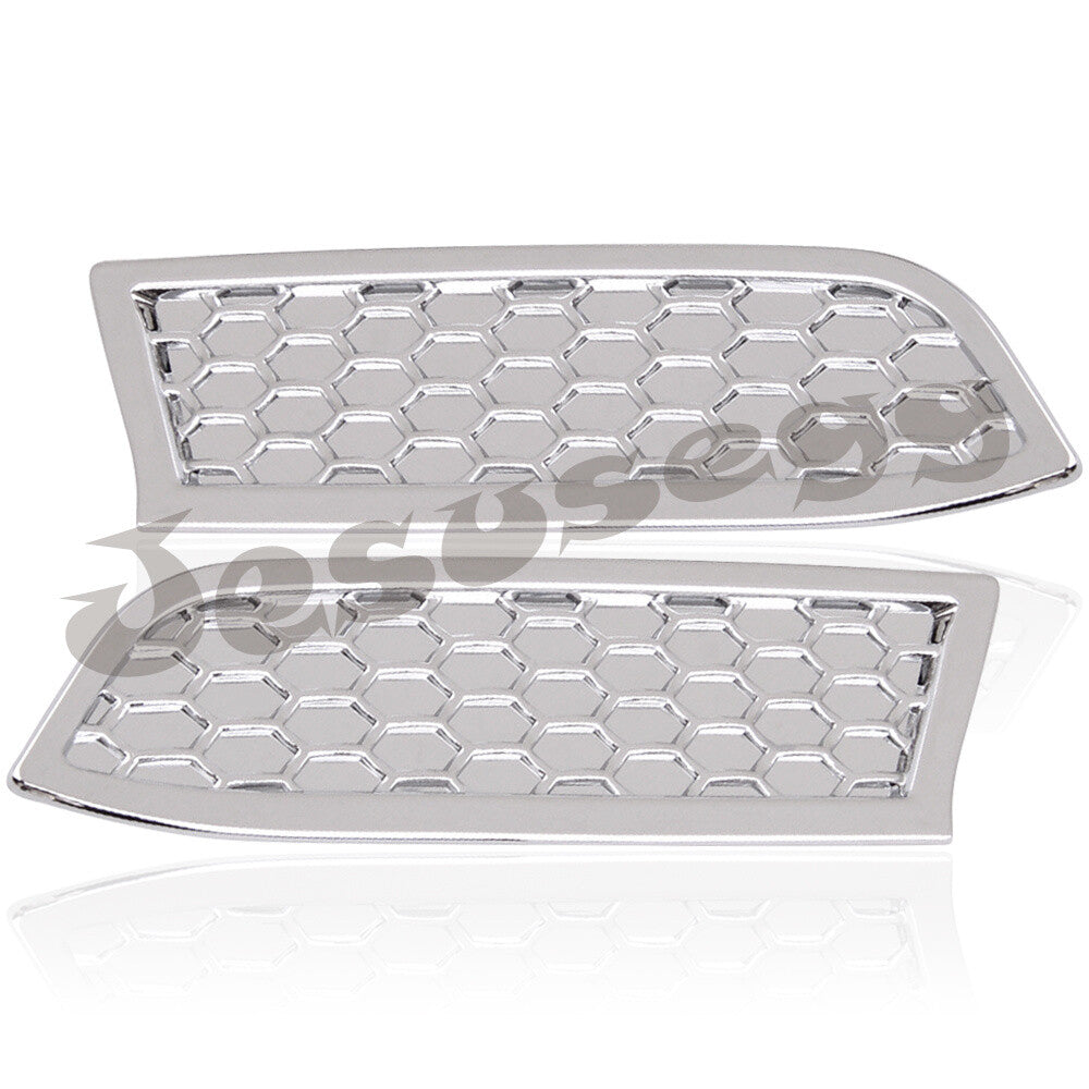 2X Fits for Toyota 2016-20 Tacoma Silver Front Headlight Honeycomb Cover Trim