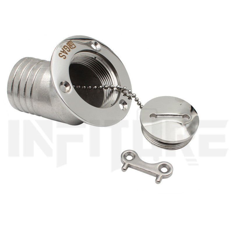 38MM Fuel Boat Fuel Deck Filler For Marine 316 Stainless Steel key Flush Mount