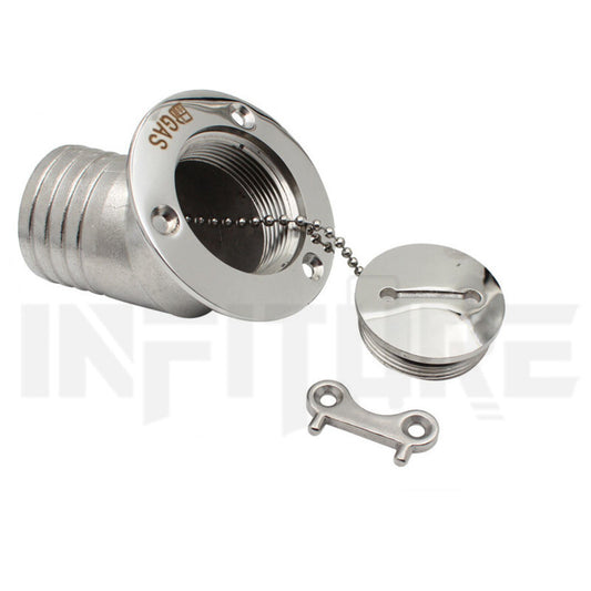 38MM Fuel Boat Fuel Deck Filler For Marine 316 Stainless Steel key Flush Mount