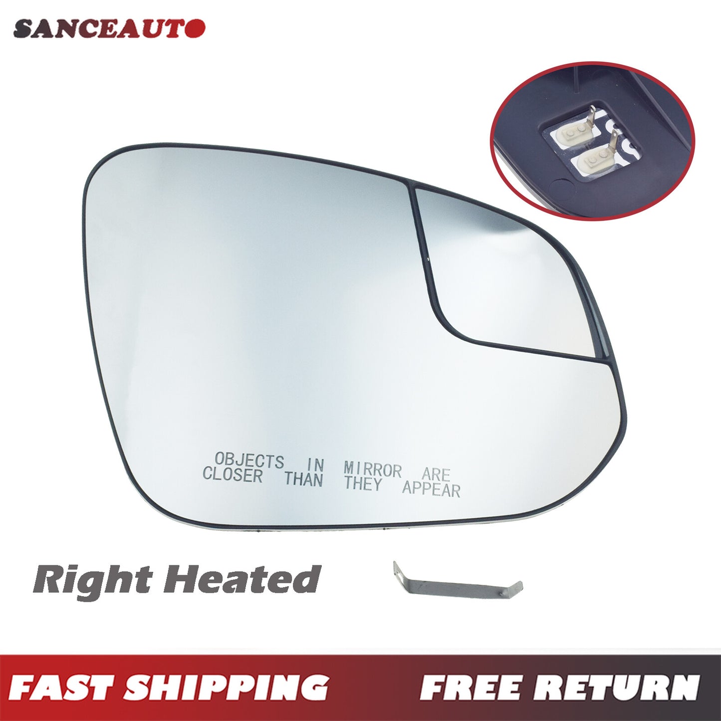 4Runner 2014 - 2020; RV4 2016 - 2018; Heated mirror glass for right passenger side - n