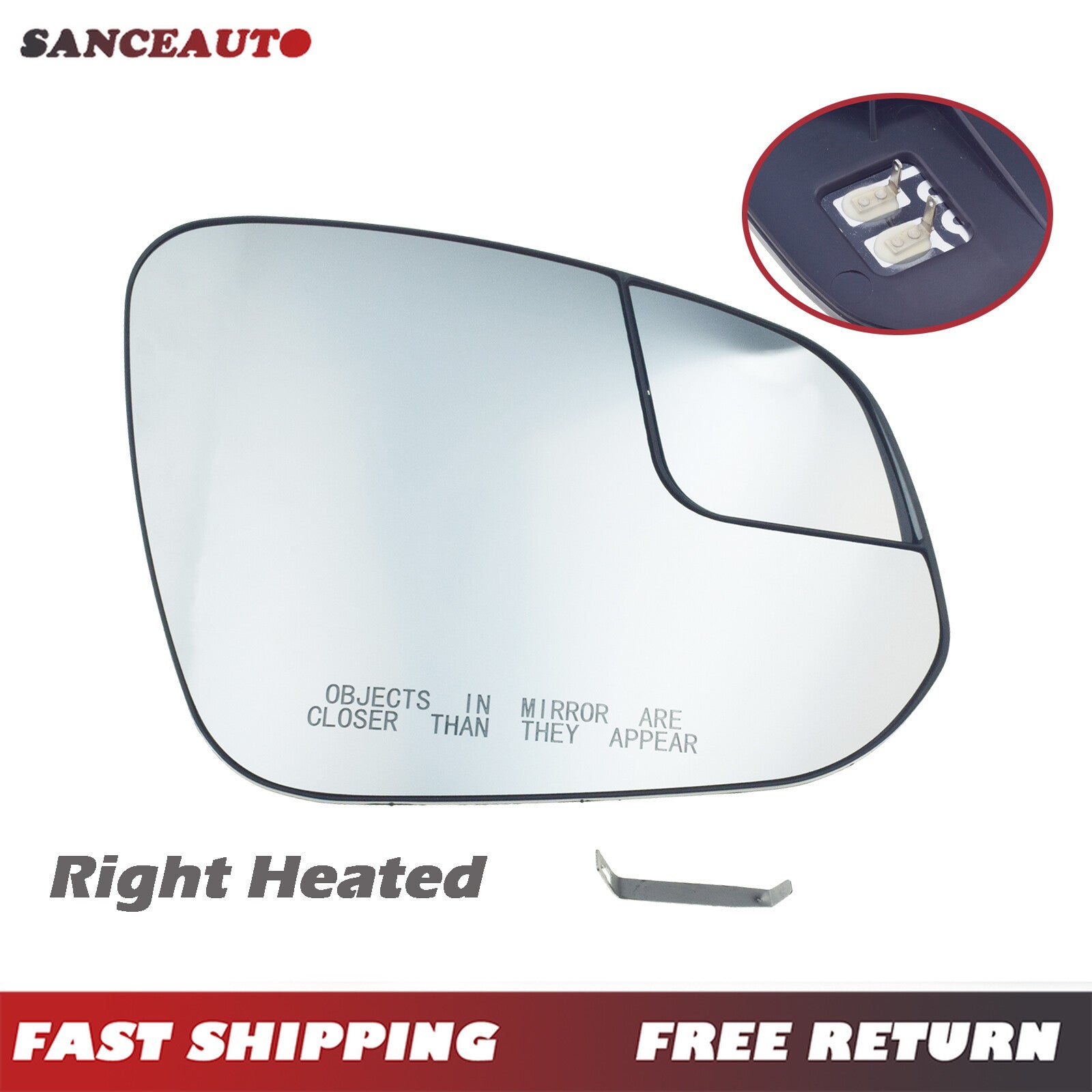 4Runner 2014 - 2020; RV4 2016 - 2018; Heated mirror glass for right passenger side - n