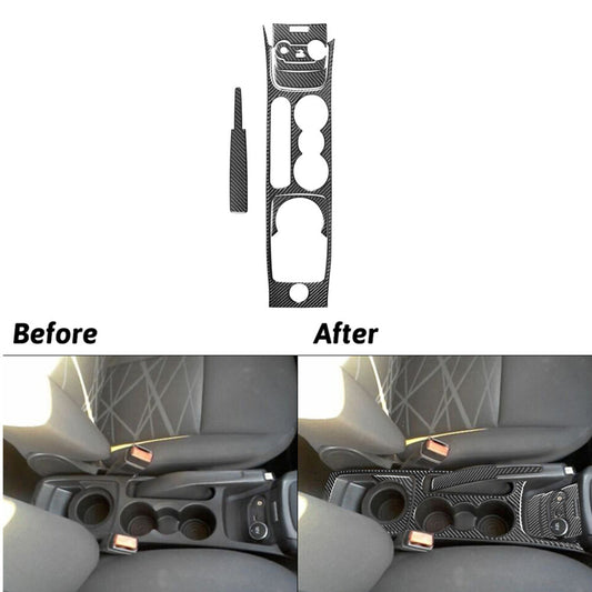7Pcs Carbon Fiber Center Floor Console Cover Trim for Ford Fiesta 2011-2015