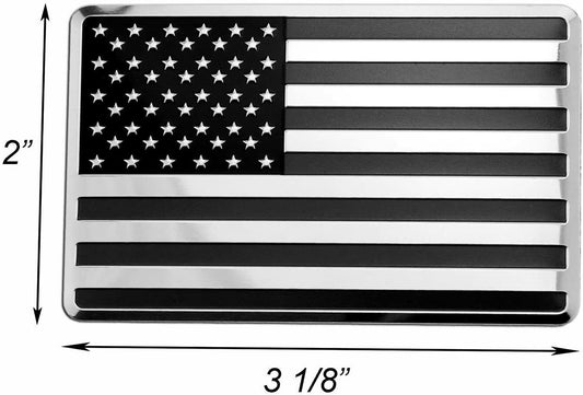 Car side fender rear trunk badge decal chrome black American flag for Audi 1 piece