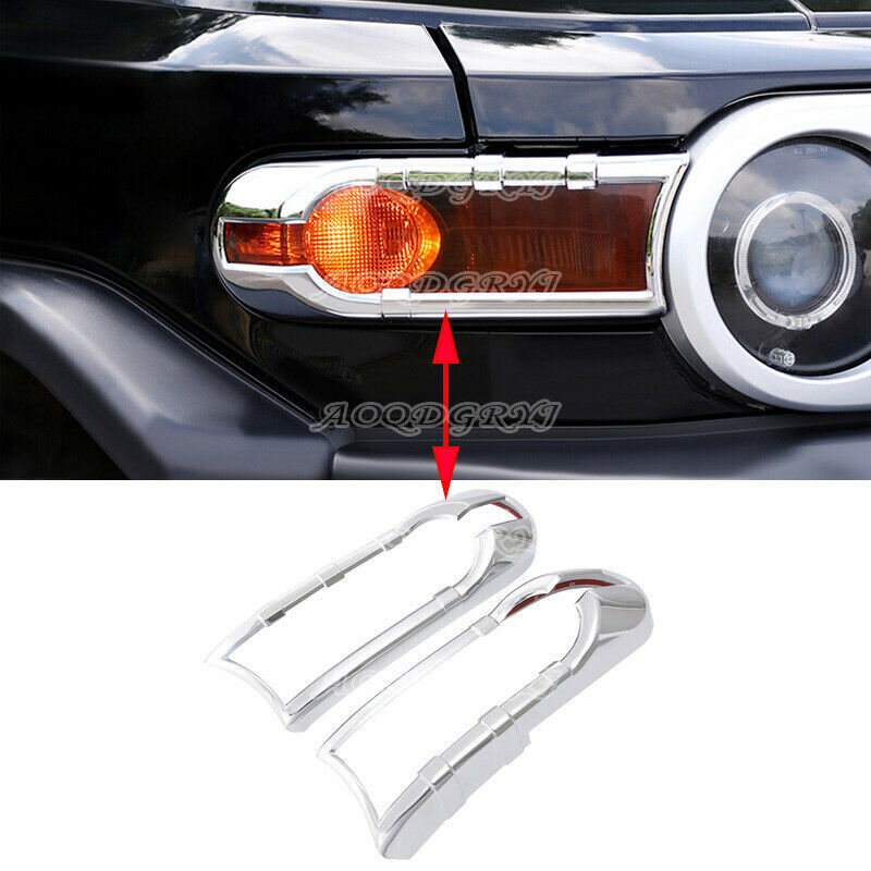 2x for Toyota FJ Cruiser 2007-2021 Chrome Front Fog Light Bumper Lamp Cover Trim
