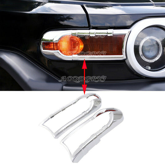 2x for Toyota FJ Cruiser 2007-2021 Chrome Front Fog Light Bumper Lamp Cover Trim