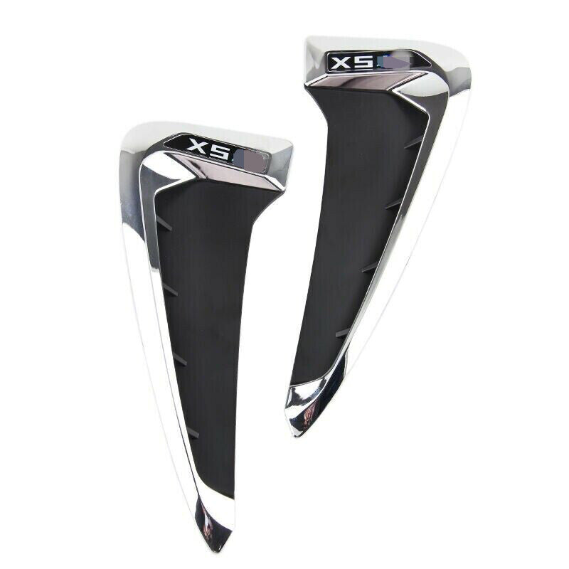 Chrome Side Body Marker Fender Air Flow Wing Vent Trim for BMW F15 X5 2014-18ABS