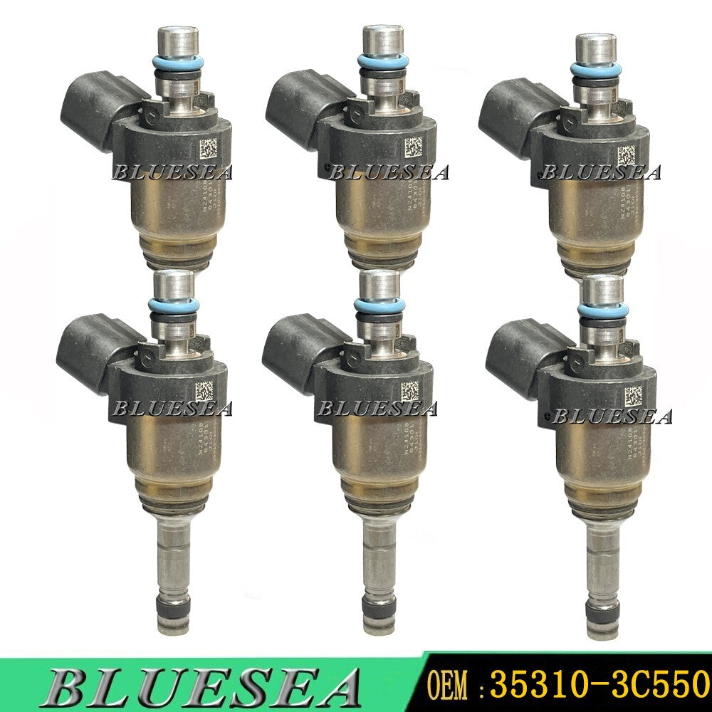 6PC 35310-3C550 Fuel Injectors For 12-15 for Hyundai for Genesis Coupe Azera 3.3 3.8L V6