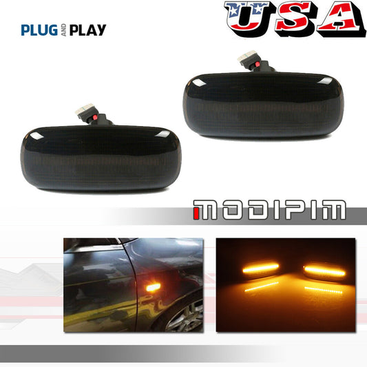 Smoked Lens Amber Full SMD LED Front Side Marker Light Kit for for Audi A4 A6 for A8 TT - v