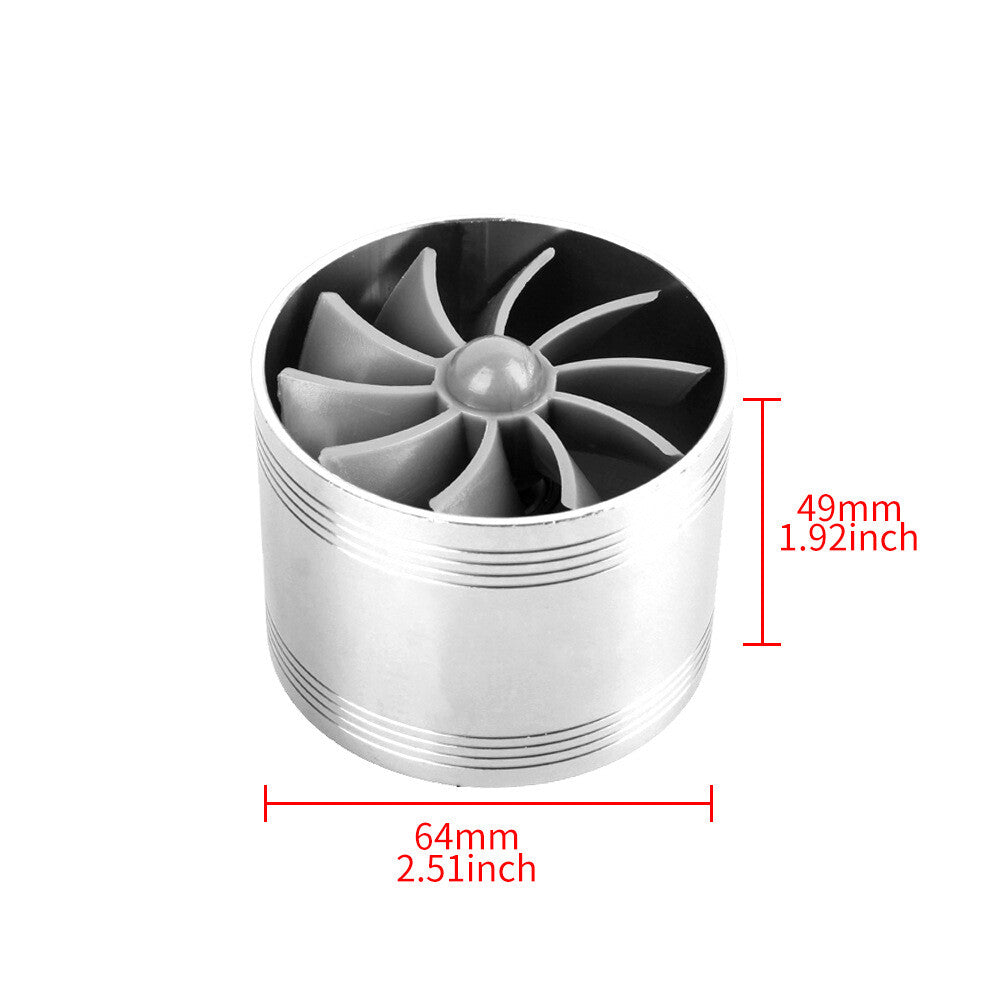 Car Air Intake Turbonator Single Fan Universal Turbine Gas Fuel Saver Turbo