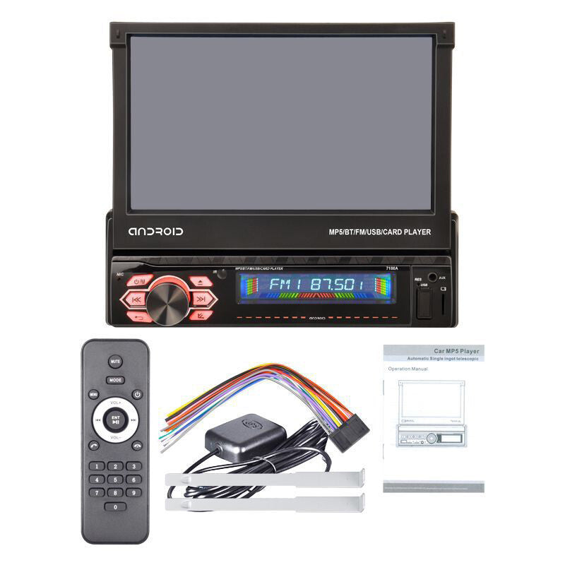 7-inch and 1-inch retractable car screen Android navigation device with video MP5 player - n