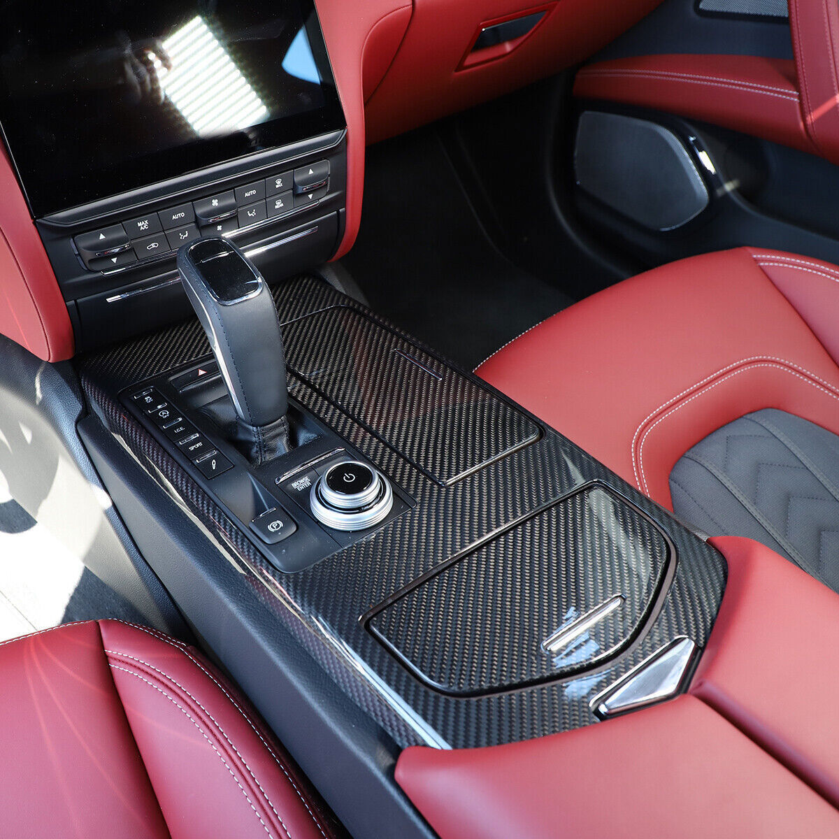 for Maserati Ghibli 2017-2023 Real Carbon Fiber interior Panel Cover Trim 3PCS n