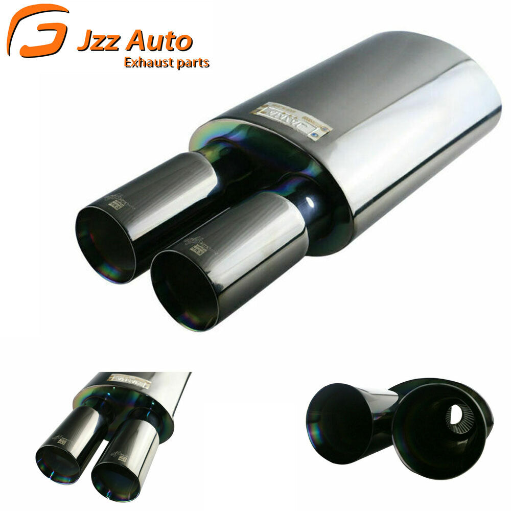 Exhaust Tip 2.5 inch Black Sport Sound Muffler Car Auto 2.5in ID Dual Outlet
