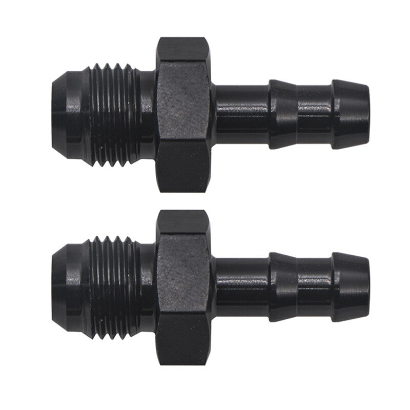 2-Piece AN6 6AN Male Flash to 5/16 Inch Hose Lever Push Lock Adapter Accessories Aluminum- n