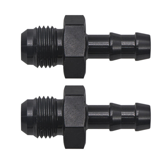 2-Piece AN6 6AN Male Flash to 5/16 Inch Hose Lever Push Lock Adapter Accessories Aluminum- n