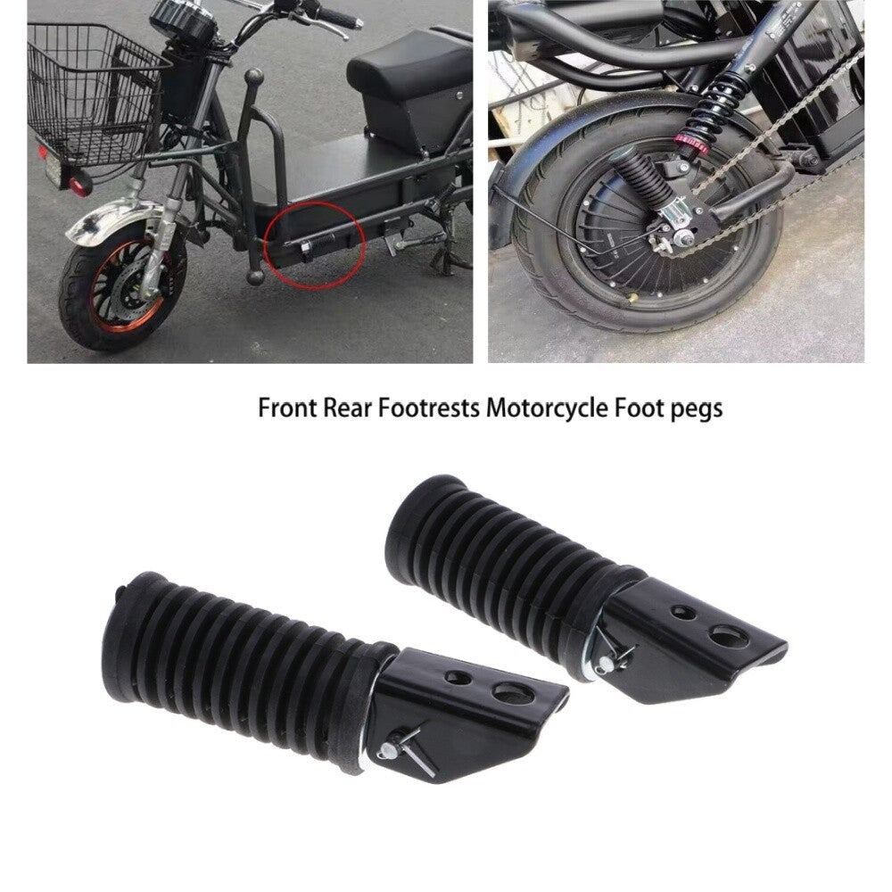 Black Motorcycle Rear Front Footrests Foot Pegs Mount Fit for Suzuki GS125 GN125