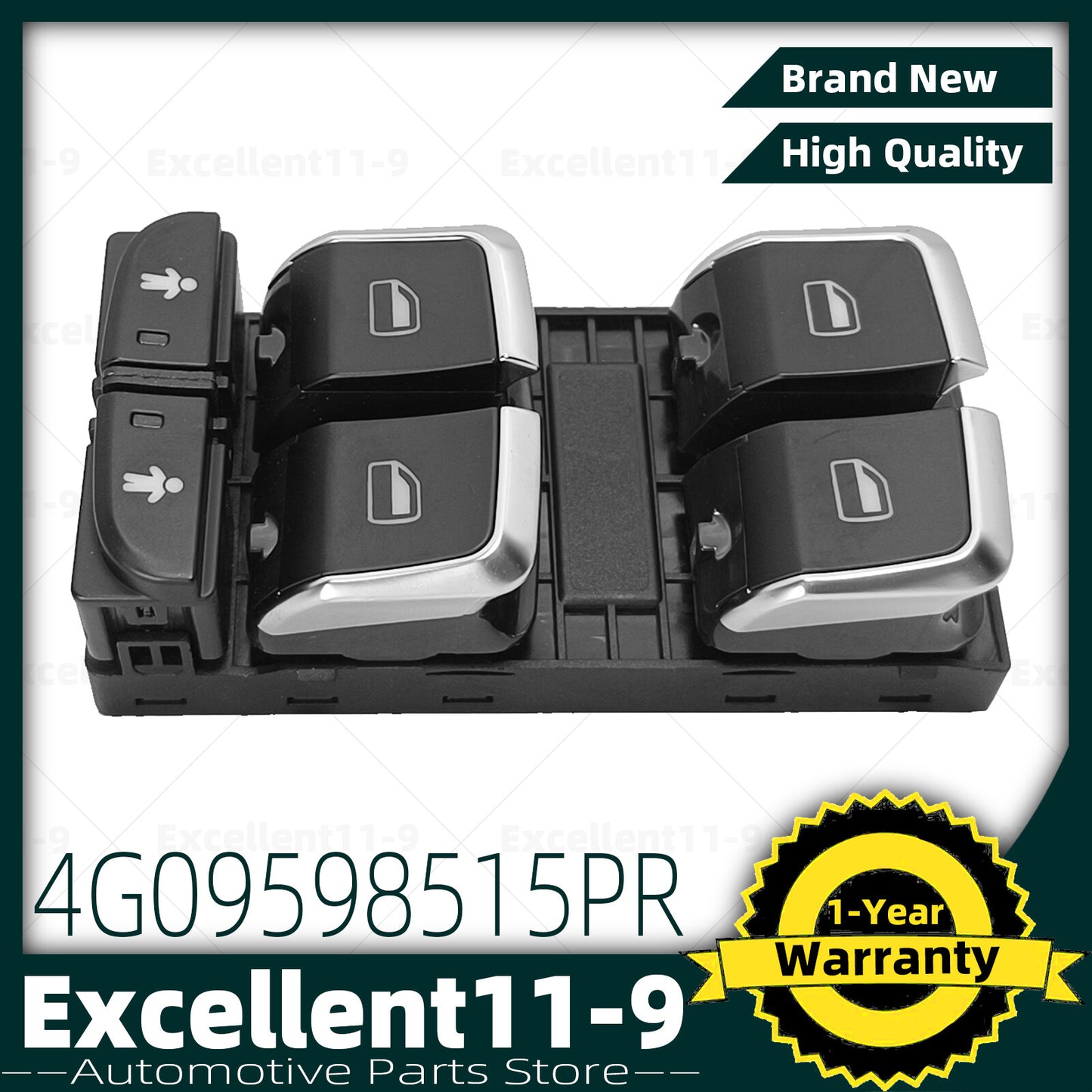 Front left driver's window switch for Audi A6, A7, Q3, RS6, RS7, RSQ3 4G0959851- n