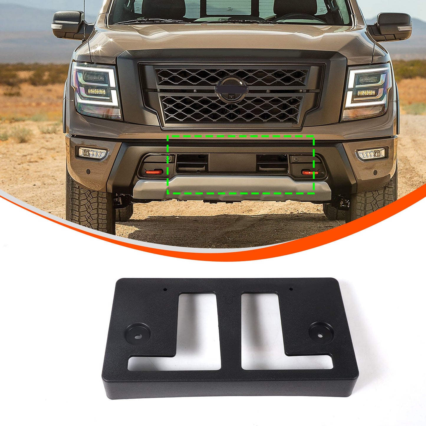 Front bumper license plate bracket installation suitable for Titan 2016 - 2024 - n