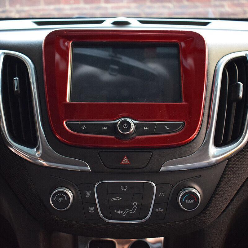 for Chevy Equinox 2018-2023 Red Steel Center Console Navigation Screen Frame 7¡±