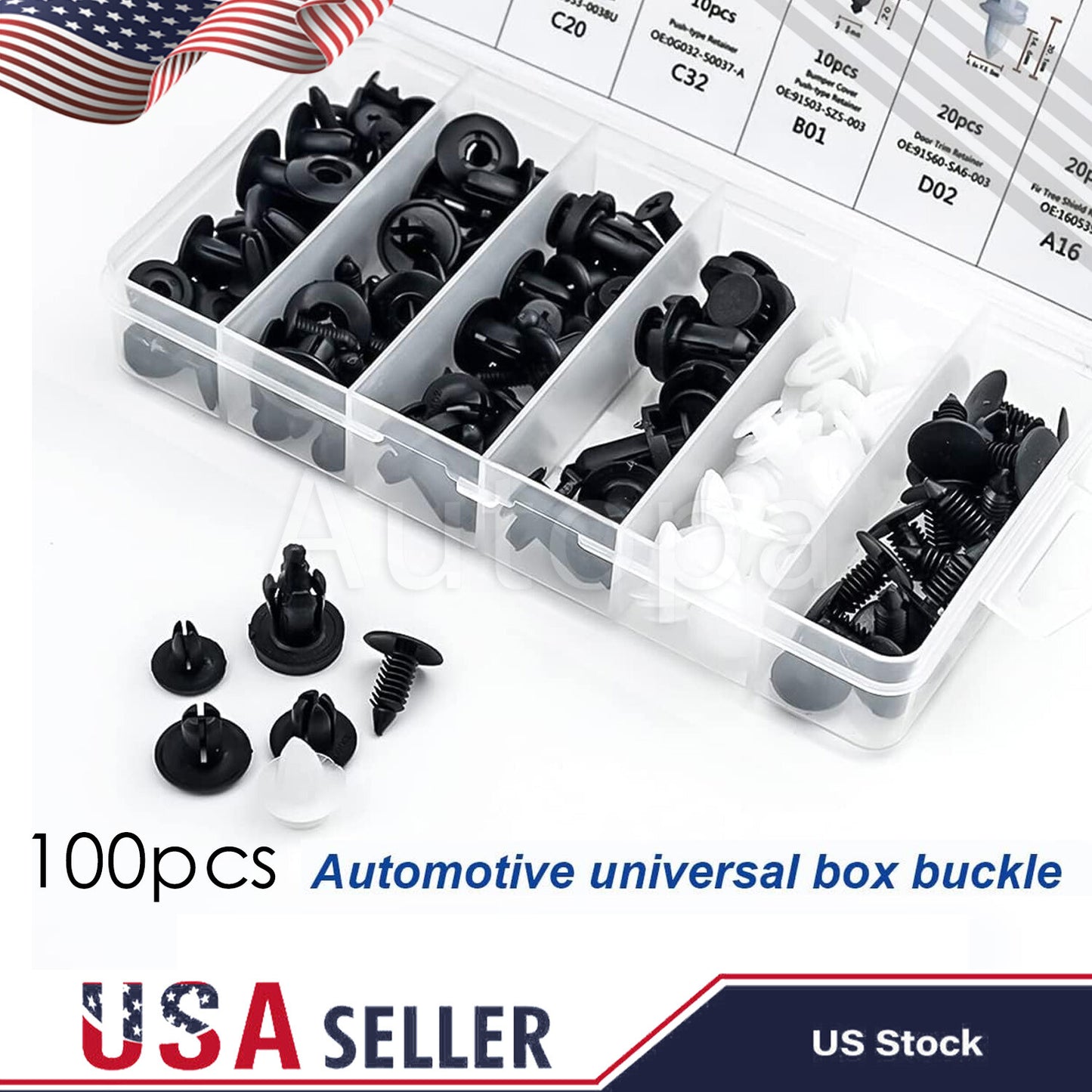 Parts Car Body Plastic Fender Bumper Tool Trim Retainer Fastener Clips Push Pin