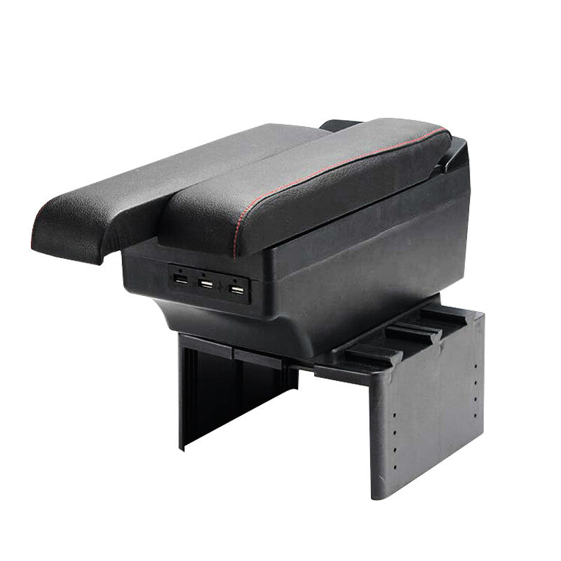 Car Telescopic 2 Layers 7 USB Charge Armrest Box Storage Cup Holder v