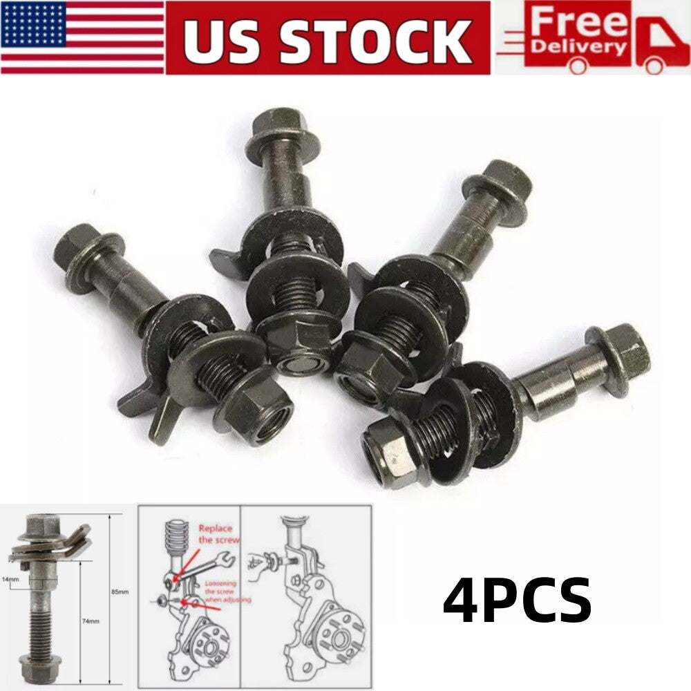 10.9 Intensity 4Pcs 14mm Steel Car Four Wheel Alignment Adjustable Camber Bolts