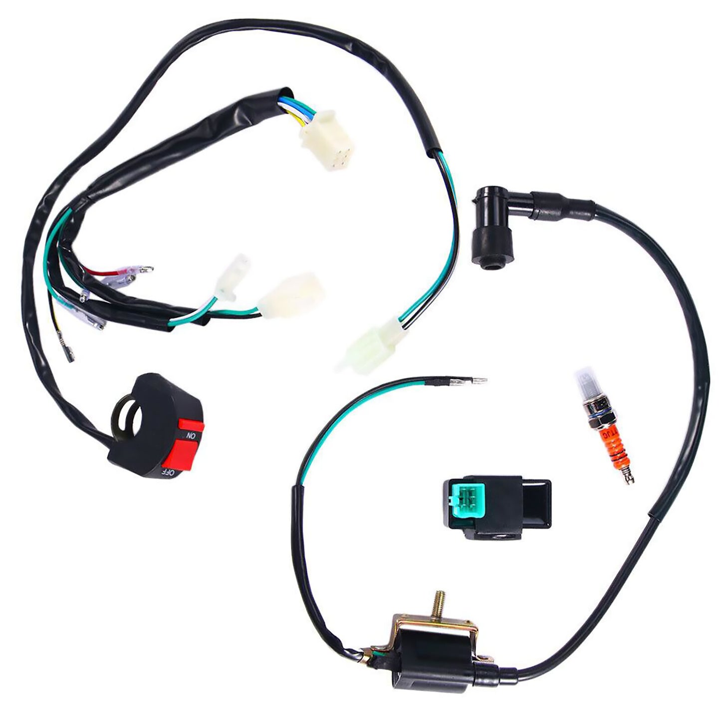 Ignition Coil Harness Kill Switch CDI Spark Plug For 110CC 125CC 140CC Dirt Bike