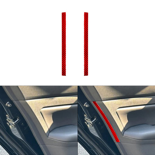 2Pcs Red Carbon Fiber Rear Door Strips Cover Trim for Nissan Altima 2019-2022