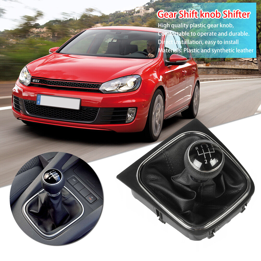 5 Speed Car Gear Shift Knob Gear stick Gaiter Boot Kit For 6 MK5 MK6 2005?2014 Q