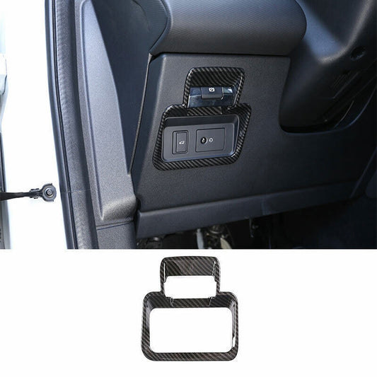 1X Carbon Fiber Tailgate Rear Door Button Cover Trim For Discovery Sport 2020-25