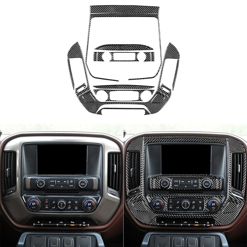 Red Carbon Fiber Center Control Air Outlet Trim For Highlander 2008-2013 v
