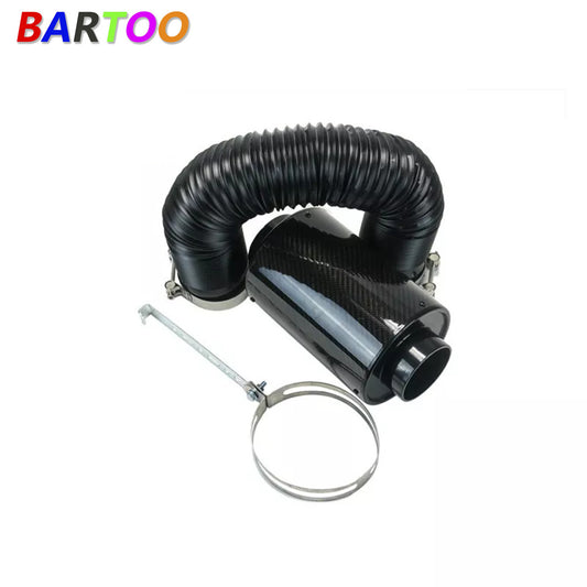 Universal Cold Feed Induction Kit  Carbon Fiber Air Intake Filter Box No Fan Q