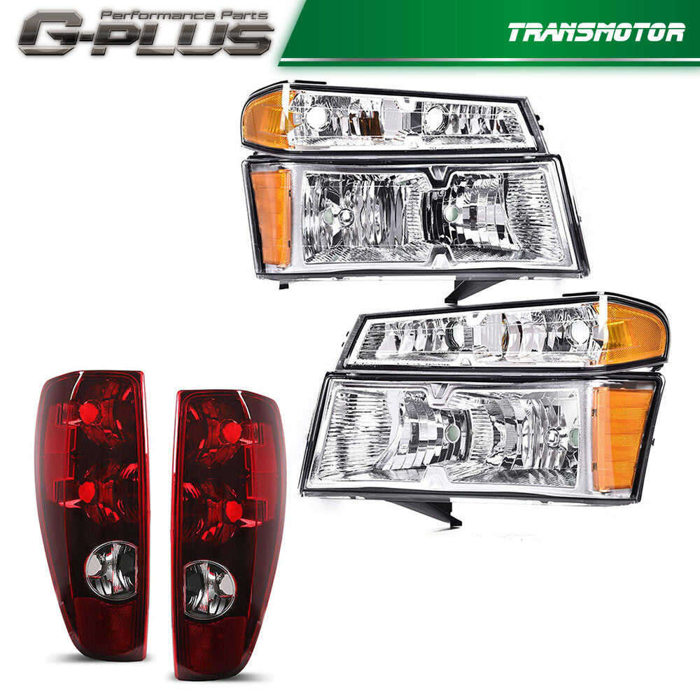 Chrome shell headlights and taillights are suitable for 04-12 Colorado for GMC for Canyon - v