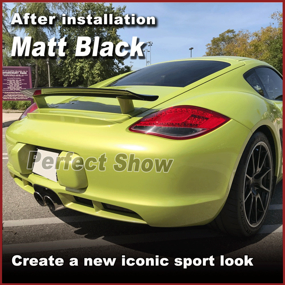 for Porsche Cayman 987 Coupe 2005-12 Real Matt Black Rear Trunk Spoiler Wing Lip