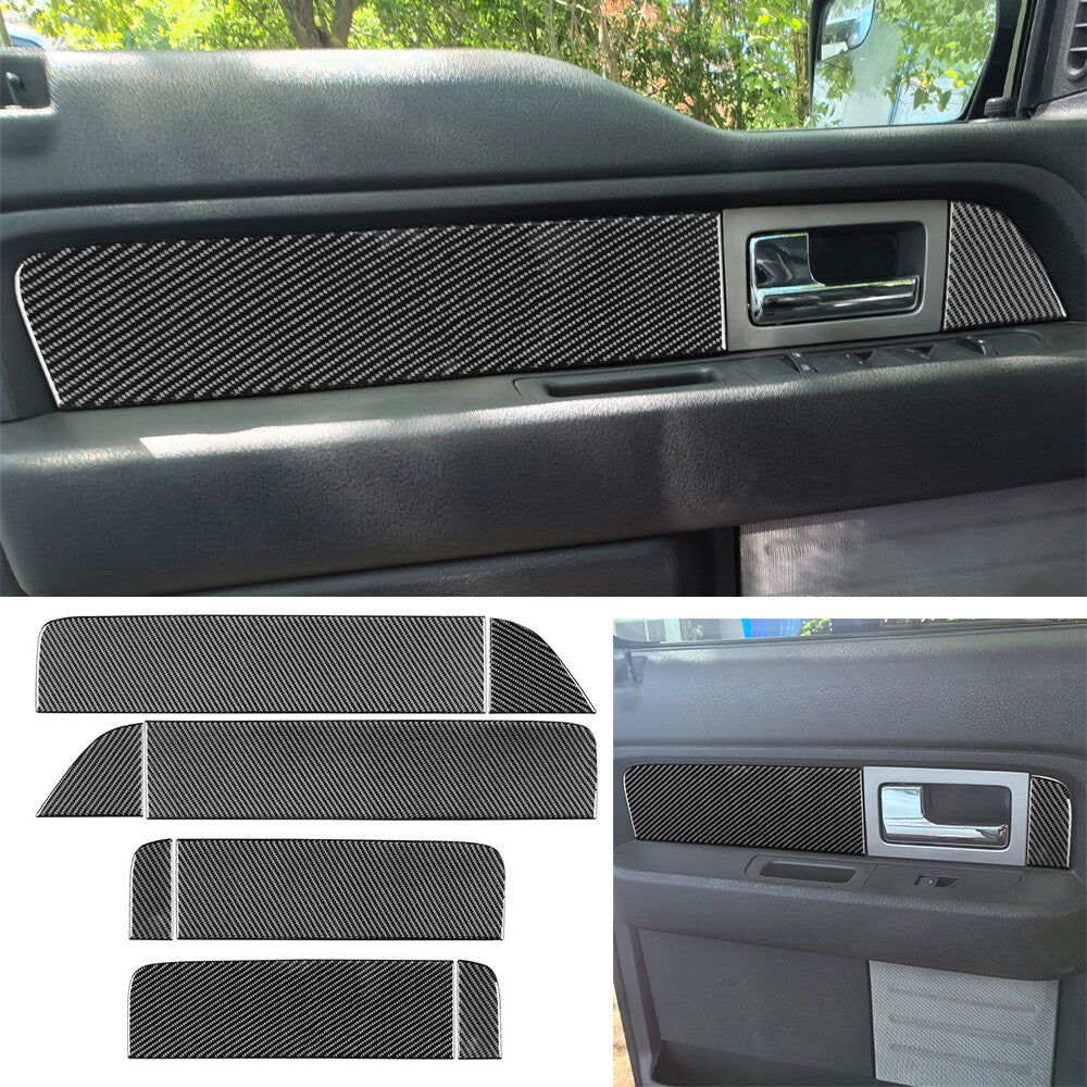 8¡ÁCarbon Fiber Interior Side Door Panel Decorative Cover for Ford F150 2009-2014