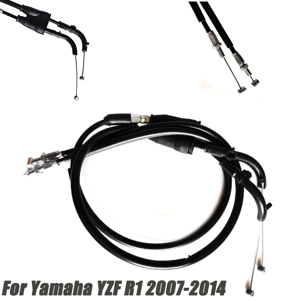 Motorcycle throttle cable/wire suitable for Yamaha YZF-R1 2007-2014 2013 2012 Black - n