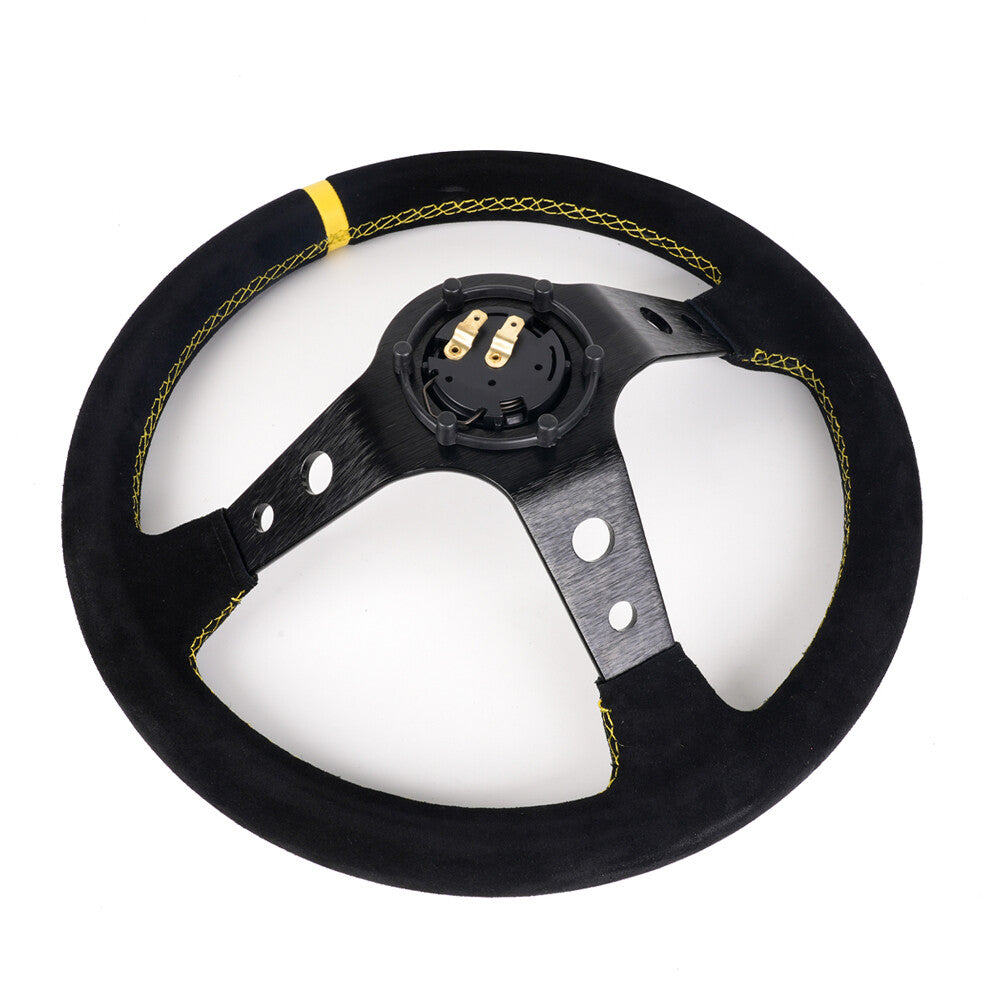 Universal 14¡± 350mm Deep Steering Wheel with Suede Leather Drifting 6 Bolt