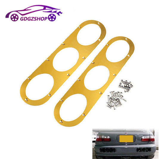 2pcs Universal Aluminum Rear Bumper Race Air Diversion Diffuser Panel Kit Gold
