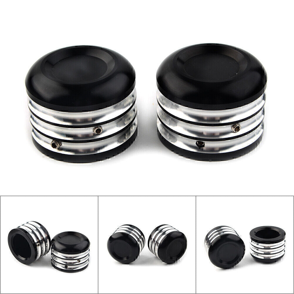 2¢ª CNC Front Axle Cap Nut Cover for Harley Dyna Electra Glide Sportster Black Q